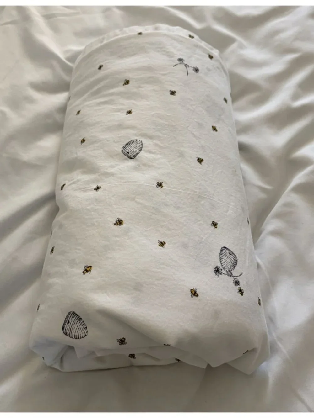 Lauren Ralph Lauren King Bee Flat Sheet White Beehive Print Bedding